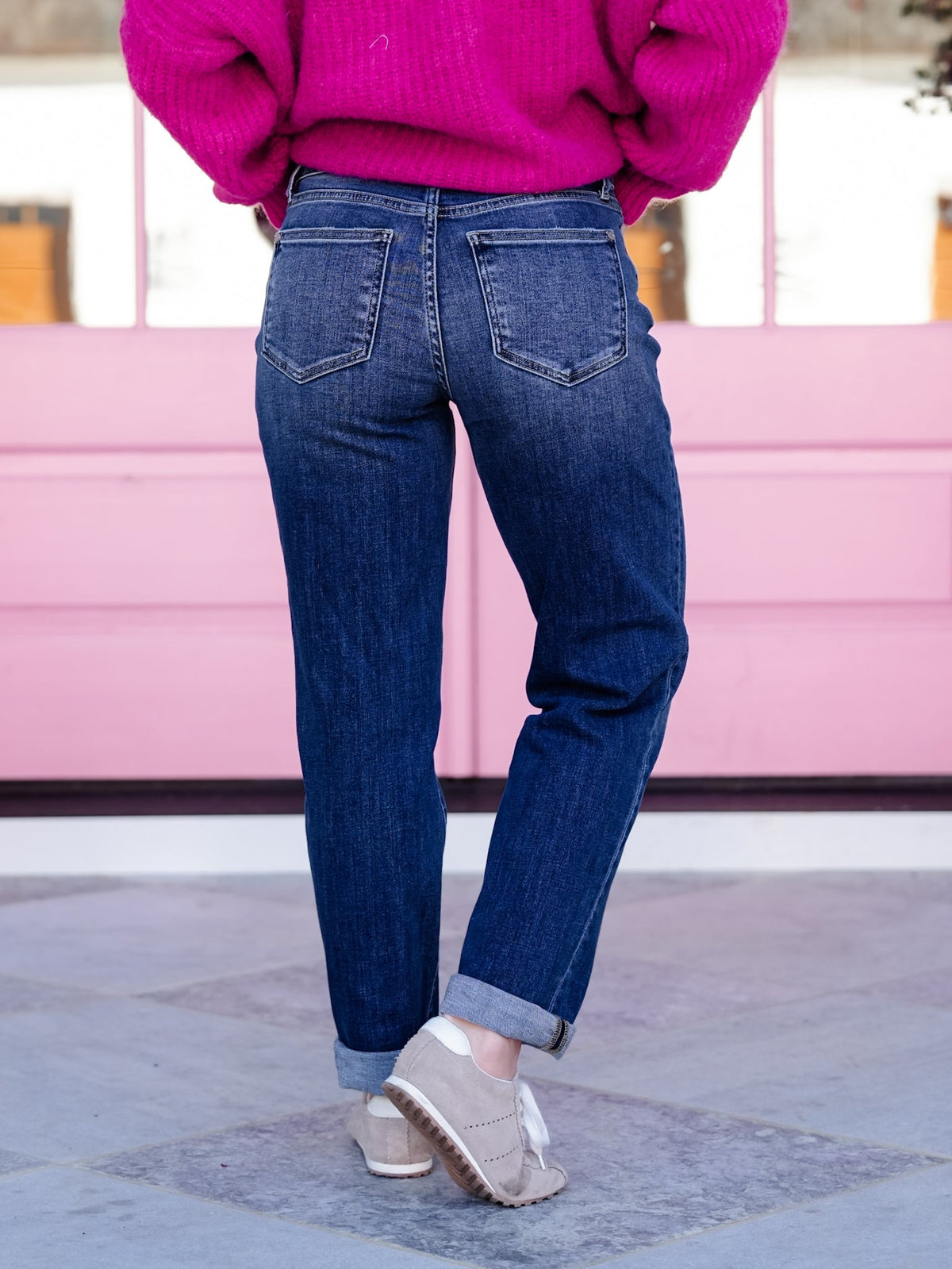 Mid Rise Dark Wash Billie Boyfriend Jeans