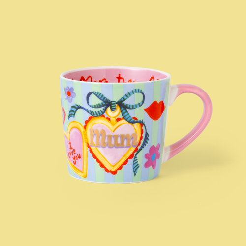 Mum Heart Charm Mug