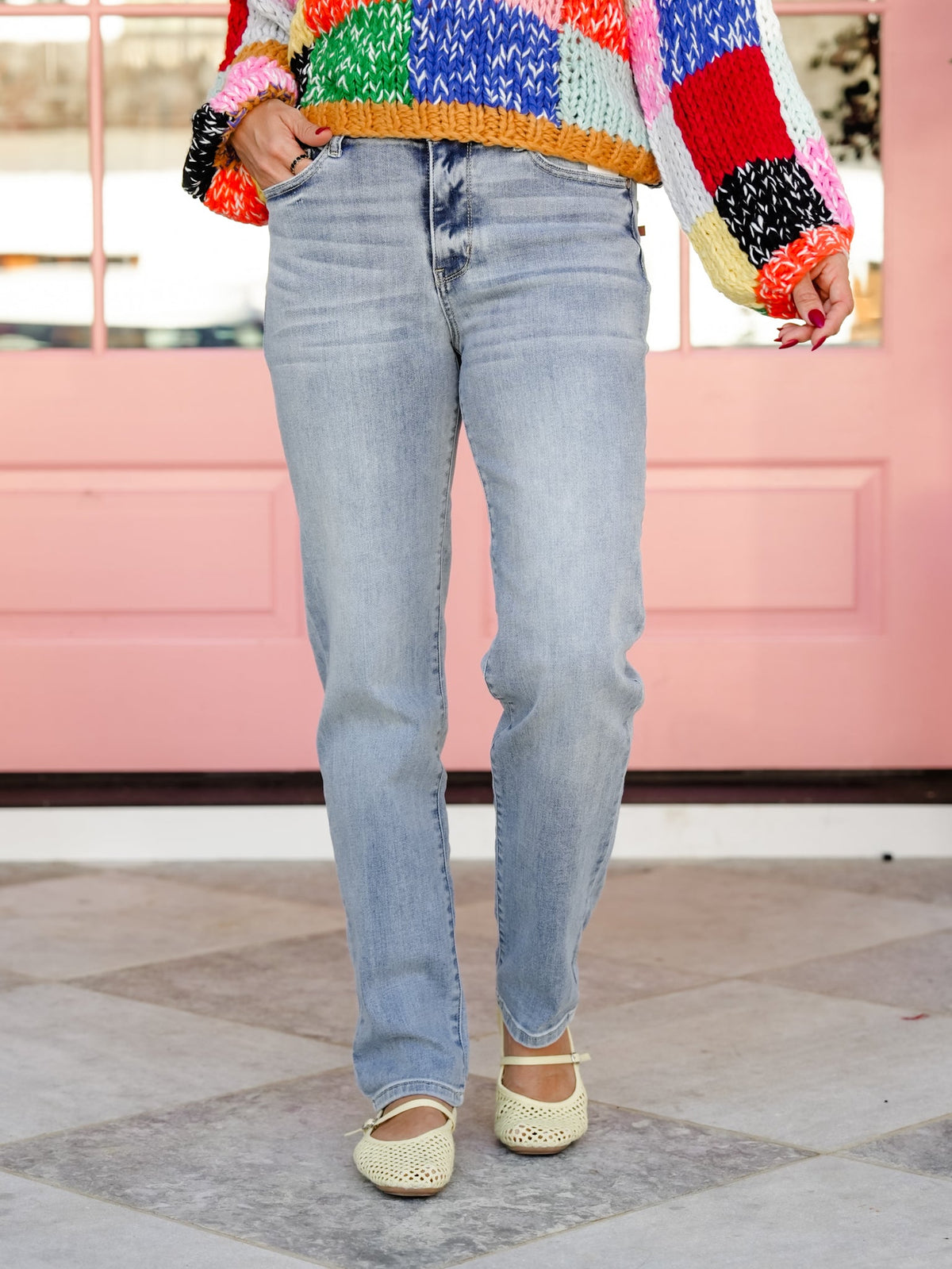 Mid Rise Light Wash Billie Boyfriend Jeans